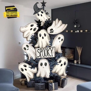 10 Piezas Halloween Fantasmas Espeluznantes Selecciones de Árboles, Lindos Fantasmas Adornos Decoraciones para - Imagen 1 de 7