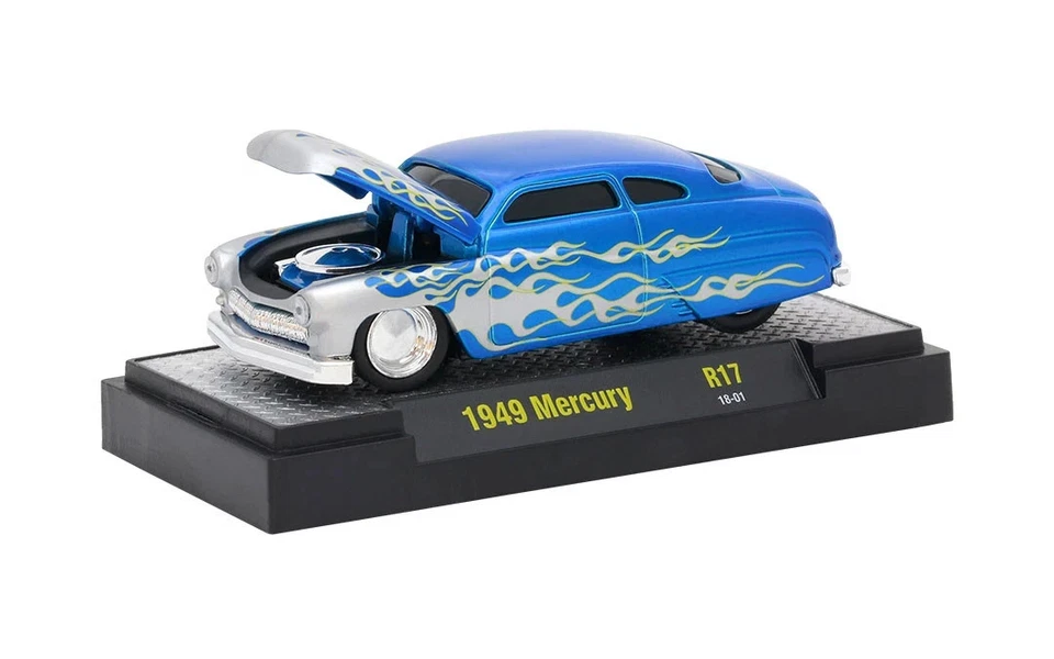82161-17 18-01 M2 Machines Ground Pounders 1949 Mercury cupé 1:64 azul Foto 1 de 1
