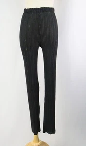 ISSEY MIYAKE Black Glitter Pleats Pants 132 1912 - Picture 1 of 7
