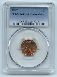 1987 1C Lincoln Cent PCGS Brilliant Uncirculated BU - Picture 1 of 1