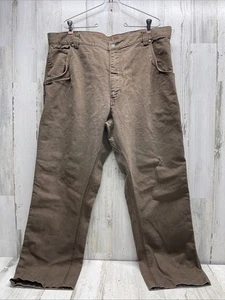 Pantalone da lavoro uomo artigianale 42 x 30 marrone relaxed fit falegname 100% cotone denim - Foto 1 di 8