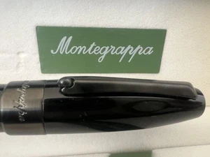 🔴 MONTEGRAPPA penna stilografica M Fortuna nera placcata rutenio NUOVA - Imagen 1 de 16