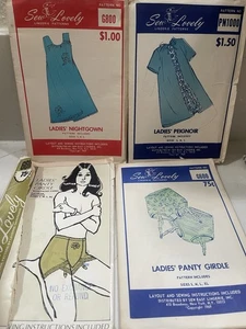 Vintage Sew Lovely Pattern Lot Girdle Peignoir Sz 12-14 70s - Picture 1 of 10