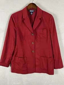 Blazer Land's End 3 botones rojo 10 Petite para mujer mezcla de lana de cachemir - Imagen 1 de 17