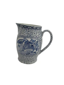 William Adams Chinese Bird Jug 17.5cm Blue and White Vintage Decorative - Picture 1 of 10