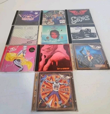 Aerosmith 10 CD Hard Rock Heavy Metal Lot Just Push Play, Gems, Pump, Live... Foto 1 de 3
