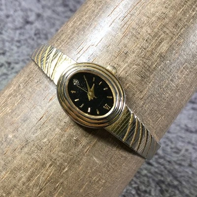 Wrangler Women 1913 Dress Diamond Accent Gold Tone Oval Quartz 19mm Watch 7" - Image 1 of 4