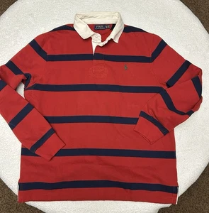 Polo Ralph Lauren Retro Rugby Rojo y Azul Rayas Forrado de Vellón Para Hombre’s Camisa XL - Imagen 1 de 13