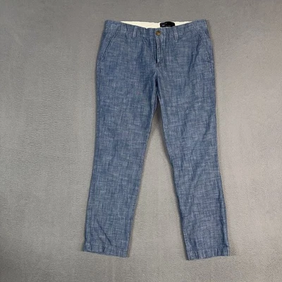 Pantalones Gap para mujer 6 azul jaspeado novia chino cambray mezcla de algodón caqui Foto 1 de 4
