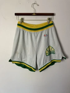 Vintage Champion Seattle Sonics Supersonics Men's M White 80s 90s Shorts - Picture 1 of 10