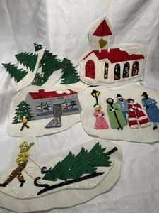Piezas de apliques de fieltro navideño vintage - Imagen 1 de 6
