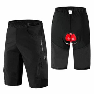 WOSAWE Men's Cycling Baggy Shorts MTB Bike Padded Short Pants Sports Shorts - Picture 1 of 21
