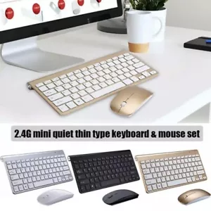 Mini Wireless Keyboard And Mouse Set Waterproof 2.4G For Mac Apple PC Computer - Picture 1 of 10