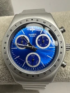 Swatch Irony Aluminum AG 1999 New Battery Hypnotic YMS1003AG 35MM 6.5" E56 - Picture 1 of 8