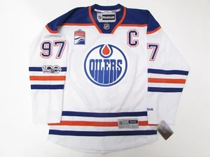 McDAVID EDMONTON OILERS AWAY NHL 100th ANNIVERSARY REEBOK PREMIER HOCKEY JERSEY - Picture 1 of 3