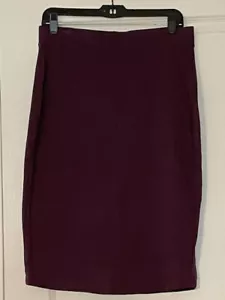 NWOT - ZENANA PENCIL SKIRT 100% COTTON DEEP PURPLE COLOR SIZE XL (fits like a M) - Picture 1 of 3