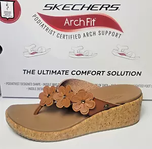 Skechers Womens Arch Fit Beverlee Rare Blossom Luggage 9 - Picture 1 of 5