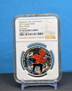 2013 CANADA $20 - DC COMICS - SUPERMAN MAN OF STEEL - NGC PF70 UC - SILVER COIN - Picture 1 of 12