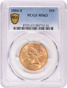 1884-S $10 Gold Liberty Head MS63 PCGS - Picture 1 of 4