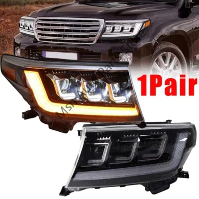 1Pair FULL LED Front Lamp Headlight For Land Cruiser FJ200 LC200 2007-2014 - Image 1 of 4