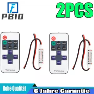 2X Mini LED Funk Controller Dimmer Schalter Mit Fernbedienung 12-24V Max 72W DHL - Bild 1 von 8