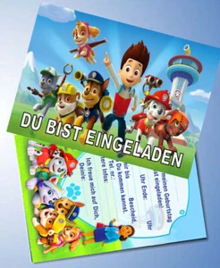 12 Einladungskarten & 12 Umschläge für Geburtstag Paw Patrol ( 10 ) - Bild 1 von 4