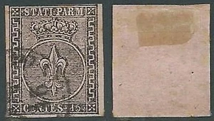 1852 PARMA USATO GIGLIO 15 CENT - A123 - Picture 1 of 1