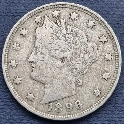1896 Liberty Head Nickel 5c Better Grade VF - XF #56894 Cover