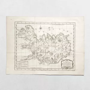 Original Carte De L'Islande Pour Servir A La Continuation De L'Histoire Generale - Bild 1 von 4
