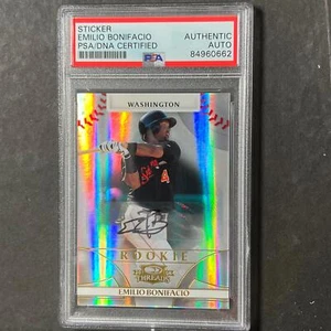 2008 Donruss Threads #101 Emilio Bonifacio signierte Karte AUTO PSA Slabbed National - Bild 1 von 2
