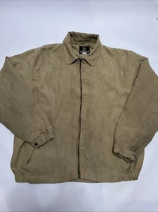 Haband Men’s Jacket Large Zip Faux Suede Dad Grandpa Casual Minimalistic Pockets - Picture 1 of 21