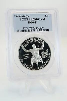 1996-P PCGS PR69DCAM Paralympic $1 Modern Commemorative Silver Proof - Image 1 of 2