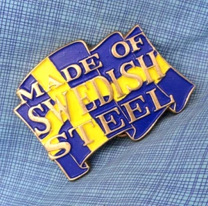 Swedish Steel Flag Belt Buckle Horisont Importen AB Stockholm Sweden Vtg .QRT267 - Picture 1 of 10
