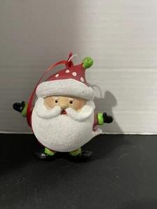 Holiday Time Harz Weihnachtsmann Glitzer Weihnachtsschmuck ohne Etikett - Bild 1 von 5