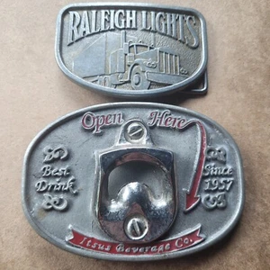 Itsus beverage company Bottle opener belt buckle and Raleigh Lights trucker - Picture 1 of 2