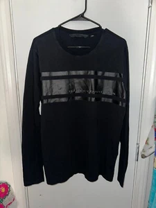 Harley Davidson Herren Schwarz Langarm Motorrad Biker Brust Streifen Größe Large - Bild 1 von 5