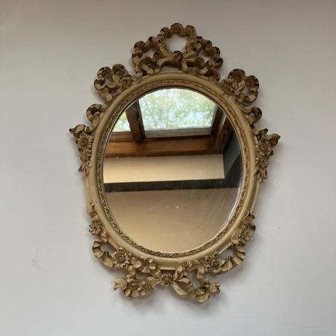 Vintage Syroco Wood Wall Mirror, 14 x 19 Inches, Syracuse Ornamental Co., 1960s Cover
