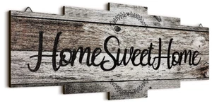 Home Sign Rustic Wood Sweet Wall Decor Large Hanging Wooden Wedding Gray Modern - Picture 1 of 8