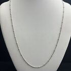 Saturn Snake Chain Bead & Bar Sterling Silver 24 Inch Necklace