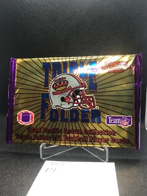 1994 Pacific Crown Collection Triple Folder Football (1) Pack NFL Sealed - Image 1 of 2