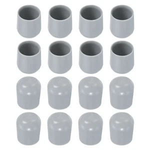 16pcs Chair Leg Floor Protectors 7/8" - Plastic Round Chair Leg Caps Grey - Picture 1 of 8
