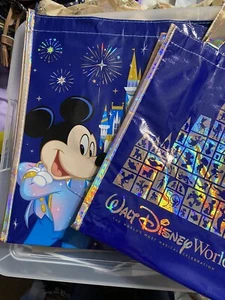 Walt Disney World 50th Anniversary Reusable Shopping Bag 1 Medium & 1 Small - Picture 1 of 5