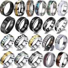 Mens Rings Stainless Steel Wedding Band Ring Gothics Punk Fashion Rings Jewelry