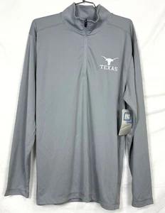 TEXAS LONGHORNS NCAA MENS LARGE 1/4 ZIP LONG SLEEVE PERFORMANCE SHIRT FREE SHIP - Picture 1 of 3