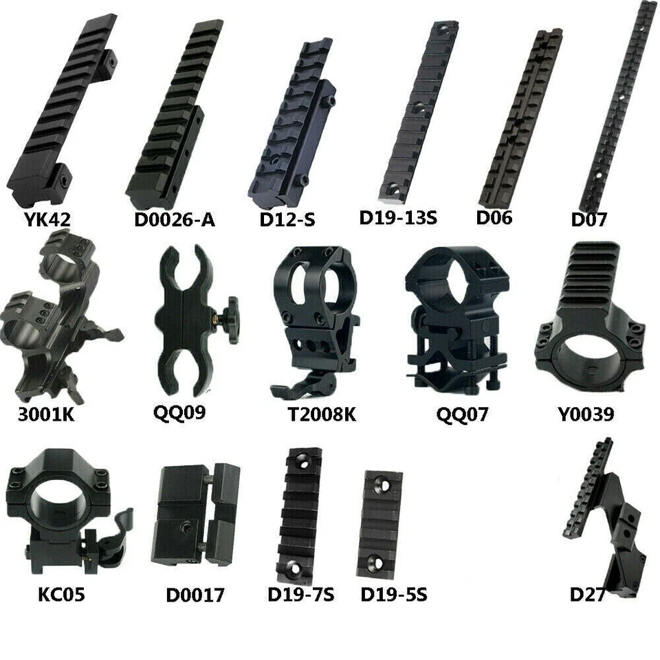 Tactical Hunting Lamp Scope Torch Mount Adapter Dovetail Picatinny Rail - Image 1 of 1