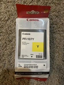 Canon PFI-107Y Yellow Tinte 6708B001(AA) - Neu! EXP: 2024.11 Original Factory Sealed - Bild 1 von 2