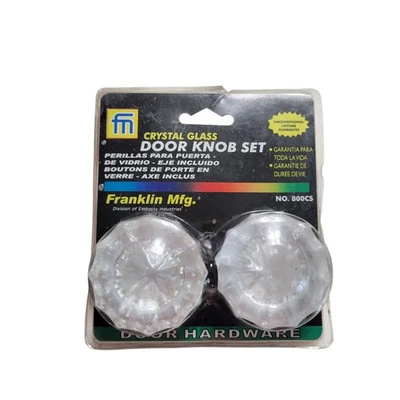 Franklin Mfg 2” Cristal Vidrio Latón Brillante Juego de Perillas de Puerta 12 Puntos Paquete Abierto Foto 1 de 4