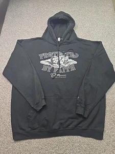 Dotigan Sweater Mens XXL Black Sweatshirt Hoodie Protected By Faith Atheisure - Picture 1 of 15