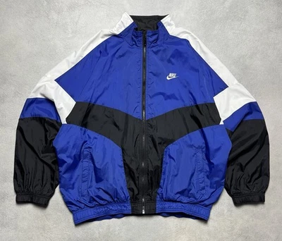 NIKE Vintage 1990s Mens Nylon Drill Track Jacket Size L Small Logo - Image 1 of 4