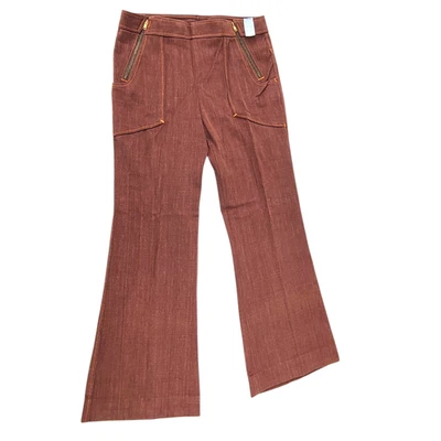 NOS Vtg 60 70s Jeans FANCY POCKETS & 2 ZIPPERS Bell Bottom 1970s w/TAGS 34x31 - Image 1 of 4